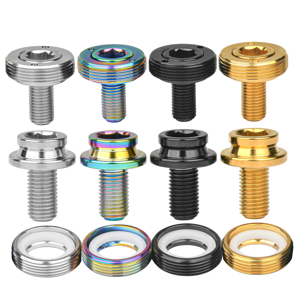 Wanyifa Titanium Bolt M8x15mm Road Bike Crank Bolt with Cap Wanyifa Titanium Bolt M8x15mm Road Bike Crank Bolt with Cap