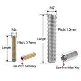 Wanyifa Titanium Headless Bolt M4/M7x8 12 13.5 16 18 20 22 25 30 35 40 45 50mm Hex Socket Head End Headless Screw