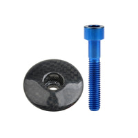 Wanyifa Titanium Bolt M6x35mm + 1 1/8" 3K Carbon Fiber Glossy/Matte Road Mountain Bike Cycling Headset Stem Top Cap