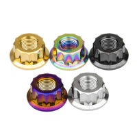 Wanyifa Titanium Nut M5 M6 M8 M10 M12 External 12-Point Flange Nut CNC For Bike Motorcycle Car