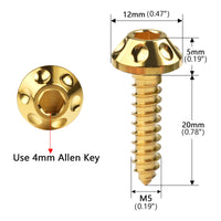 Wanyifa Titanium M4X1520およびM5X1517 1820mmセルフタッピングねじボールボタンヘッドオートバイボルト