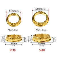 Wanyifa Titanium Nut M38/M48 Pitch 1.5mm Flange Rear Wheel Axle Nut with Ring for Motorcycle Ducati Hacker 950