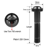 Wanyifa Titanium Bolt M10x10 15 20 25 30 35 40 45 50 60mm Disc Torx T50 Head Screw for Motorcycle Bicycle Car