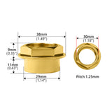 Wanyifa Titanium Nut M25xP1.25mm Flange Hex Head Nut For Ducati Motorcycle Front Hub Bearing Screw Front Axle Nuts