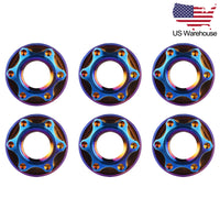 Wanyifa 6pcs Titanium Nut M6 M8 M10 M12 M14 M16 Fancy Flange Nuts US Stock