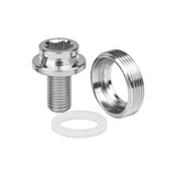 Wanyifa Titanium Bolt M8x15mm Road Bike Crank Bolt with Cap Rubber Ring Waterproof Screw Set for Motorcycle