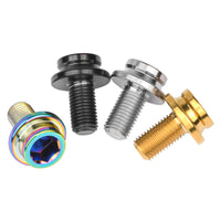 Wanyifa Titanium Bolt M8x15mm Road Bike Crank Bolt with Cap Rubber Ring Waterproof Screw Set for Motorcycle
