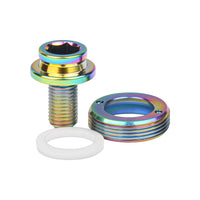 Wanyifa Titanium Bolt M8x15mm Road Bike Crank Bolt with Cap Rubber Ring Waterproof Screw Set for Motorcycle