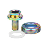 Wanyifa Titanium Bolt M8x15mm Road Bike Crank Bolt with Cap Rubber Ring Waterproof Screw Set for Motorcycle