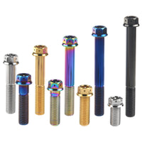 Wanyifa Titanium Bolt M8x15 20 25 30 35 40 45 50 55mm Flange with Holes Hex Head Screw for Motorcycle Brake Calipers