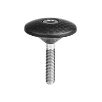 Wanyifa Titanium M6x35mm Bolt & Carbon Fiber 1-1/8" Bicycle Headset Top Cap for Bike Front Fork Stem Top Cover Screw Set