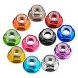 Wanyifa 10pcs Aluminum Nut M2 M3 M4 M5 M6 Anodized Colourful Flange Nylon Lock Hex Nuts