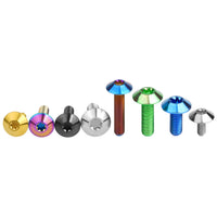 Wanyifa Titanium Bolt M4/M5/M6x10 12 15 20 25 30 35mm Umbrella Torx Head Screw for Bike Motorcycle Disc Brake Ti Fasteners