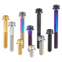 Wanyifa Titanium Bolt M6x10 15 20 25 30 35 40 45 50 55 60mm Flange with Holes Hex Head Screw for Motorcycle