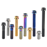 Wanyifa Titanium Bolt M10x20 25 30 35 40 45 50 55 60 65 70 75 80 85 90mm Flange with Drilled Holes Hex Head Srecws Pitch 1.5mm