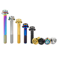 Wanyifa Titanium Bolt M10x20 25 30 35 40 45 50 55 60 65 70 75 80 100mm DIN6921 Flange Hex Head Screws for Motorcycle Pitch 1.25mm