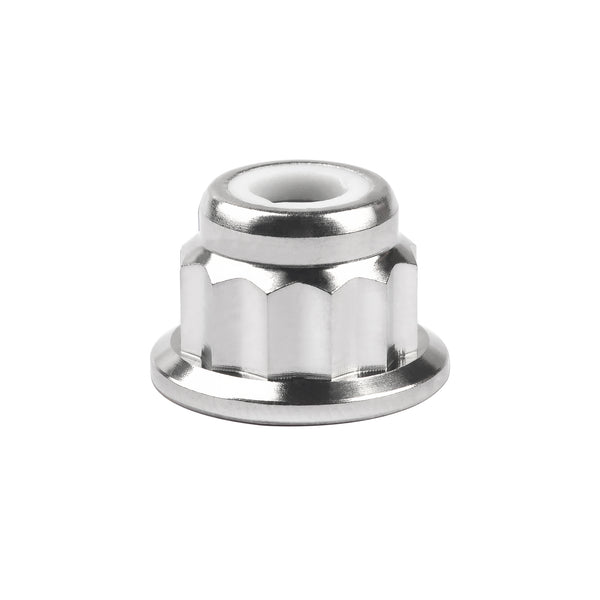 Wanyifa Titanium Nut M6 High Type Flange 12-Point Nylon Lock Nut for Bicycle Motorcycle Car Ti Fastener