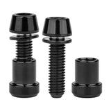 Wanyifa Titanium Bolt 2pcs M5x16 18 20mm Hex Head with Washer Screws & 2pcs M5 Steerer Clamp Nuts Set for Bicycle Stem Handlebar Front Fork Locking Fastener Sets