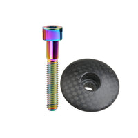 Wanyifa Titanium Bolt M6x35mm + 1 1/8" 3K Carbon Fiber Glossy/Matte Road Mountain Bike Cycling Headset Stem Top Cap