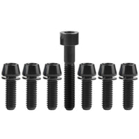 Wanyifa Titanium Bolt Set 1pc M6x35mm Taper/Cap Hex Head Screw+6pcs M5/M6x16 18 20mm Taper Hex Head with No-shedding Washer Screws for Bicycle Upgarde Set Kits