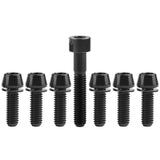 Wanyifa Titanium Bolt Set 1pc M6x35mm Taper/Cap Hex Head Screw+6pcs M5/M6x16 18 20mm Taper Hex Head with No-shedding Washer Screws for Bicycle Upgarde Set Kits