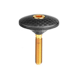 Wanyifa Titanium M6x35mm Bolt & Carbon Fiber 1-1/8" Bicycle Headset Top Cap for Bike Front Fork Stem Top Cover Screw Set