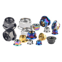 Wanyifa Titanium Nut M6 M8 M10 M12 Flange Metal Lock Nuts for Bicycle Motorcycle Car Fastener