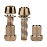 Wanyifa Titanium Bolt 2pcs M5x16 18 20mm Hex Head with Washer Screws & 2pcs M5 Steerer Clamp Nuts Set for Bicycle Stem Handlebar Front Fork Locking Fastener Sets