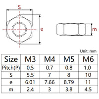 Wanyifa 10pcs Aluminum Nut M3 M4 M5 M6 Anodized Colourful Hexagonal Hex Nuts for Motorcycle