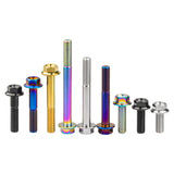 Wanyifa Titanium Bolt M10x20 25 30 35 40 45 50 55 60 65 70 75 80 100mm DIN6921 Flange Hex Head Screws for Motorcycle Pitch 1.25mm
