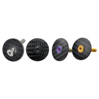 Wanyifa Titanium Bolt M6x35mm + 1 1/8" CNC 3K Carbon Fiber Stem Top Cap Gloss/Matte for Road Mountain Bike Cycling Parts