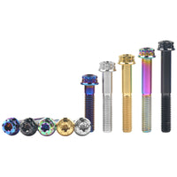 Wanyifa Titanium Bolt M10x20 25 30 35 40 45 50 55 60 65 70mm Flange 12-Point Torx Head with 'W' Logo Screw Pitch 1.5mm