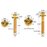 Wanyifa Titanium Bolt M4/M5x6 8 10 12 15 20 25 30mm Flange Hex Head Screws for Bike Motorcycle Car