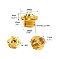 Wanyifa Titanium Bolt M20x1.5/2.5mm Pitch Motorcycle CNC Engine Oil Cap Screws Ti Fastener