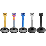Wanyifa Titanium M6x35mm Bolt & Carbon Fiber 1-1/8" Bicycle Headset Top Cap for Bike Front Fork Stem Top Cover Screw Set