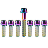Wanyifa Titanium Bolt Set 1pc M6x35mm Taper/Cap Hex Head Screw+6pcs M5/M6x16 18 20mm Taper Hex Head with No-shedding Washer Screws for Bicycle Upgarde Set Kits