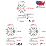 Wanyifa 6pcs Titanium Nut M5 M6 M8 M10 M12 M14 M16 DIN6923 Flange Hex Nuts US Stock