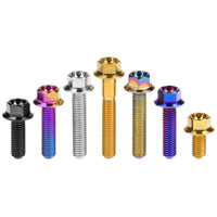 Wanyifa Titanium Bolt M4/M5x6 8 10 12 15 20 25 30mm Small Flange Hex Head Screws for Bike Motorcycle Car