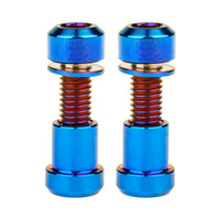 Wanyifa Titanium Bolt 2pcs M5x16 18 20mm Hex Head with Washer Screws & 2pcs M5 Steerer Clamp Nuts Set for Bicycle Stem Handlebar Front Fork Locking Fastener Sets