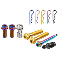 Wanyifa Titanium Bolt 2pcs M8x40mm Bolts+2pcs M8x20mm Bolts+1pc Caliper Pin With Clip+1pcs Oil Drain Screw+1pcs Oil Pipe Screw for Brembo Modificated Screws Kit 7pcs