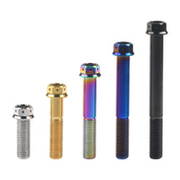 Wanyifa Titanium Bolt M10x20 25 30 35 40 45 50 55 60 65 70 75 80 85 90mm Flange with Drilled Holes Hex Head Srecws Pitch 1.5mm