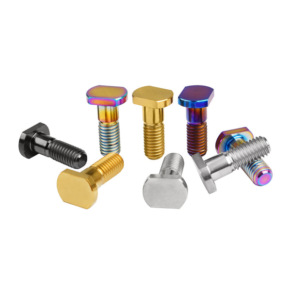Wanyifa Titanium Bolt M8x23mm T-head Screw Ti Square Head Threaded Bolt Pitch 1.25mm for Bicycle Motorcycle Car