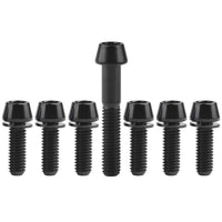 Wanyifa Titanium Bolt Set 1pc M6x35mm Taper/Cap Hex Head Screw+6pcs M5/M6x16 18 20mm Taper Hex Head with No-shedding Washer Screws for Bicycle Upgarde Set Kits