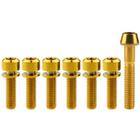Wanyifa Titanium Bolt Set 1pcs M6x35mm Taper/Cap Hex Head Screw+6pcs M5/M6x16 18 20 25 35mm Chamfered Hex Head with No-shedding Washer Screws for Bicycle Upgarde Set Kits