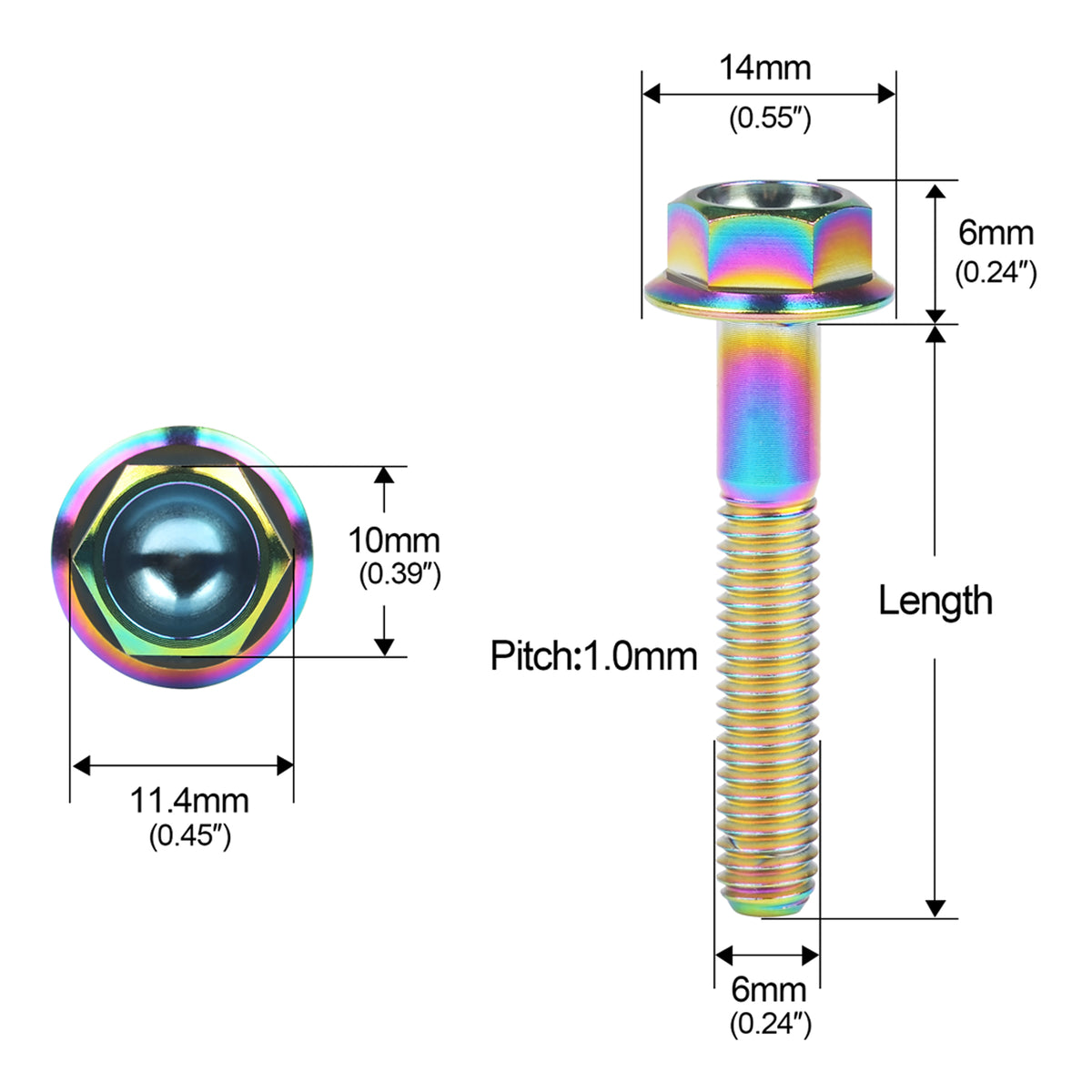 thumbnail image 2 of Tgou Titanium Bolt M8x15mm Square Hex Screws W/ Dust Cap Gasket For 2 of 11
