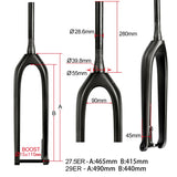 Wanyifa Carbon Fiber BOOST Fork Disc Bicycle Front Fork Mountain Bike Rigid Fork Fit for Wheel 27.5 29ER Thru Axle 15*110mm