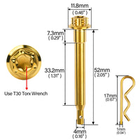 Wanyifa Titanium Bolt Pad Pin Housing Motorcycle Front Rear Disc Brake Cliper Pin Kit with R Clip for Piston Brembo Calipers