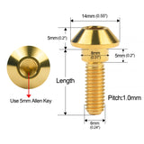 Wanyifa Titanium Bolt M6x20 25mm Taper Ball Conical Hex Head Screw for Bicycle Motorcycle Yamaha Disc Brake