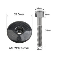Wanyifa Bicycle Titanium M6x35 Bolt with Top Caps Carbon Fiber Headset Star Nut for Fork 1-1/8 Inch