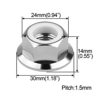 Wanyifa Titanium Nut M14 Pitch 1.5mm Flange Insert Nylon Lock Nuts for Bicycle Motorcycle Car